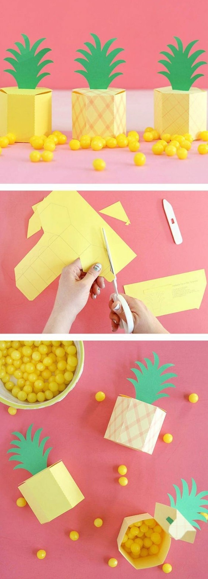 boite-origami-en-forme-d-ananas-idée-comment-faire-une-boite-en-papier-gabarit-pliage