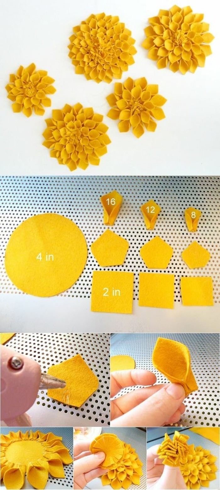 comment-faire-des-fleurs-en-tissu-modele-de-fleurs-en-feutrine-jaunes-tutoriel-realisation-etape-par-etape