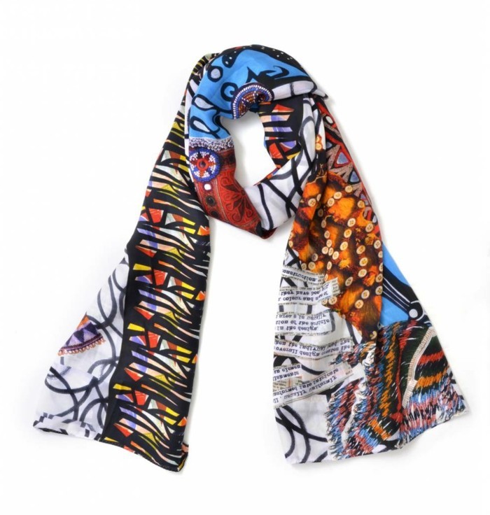 foulard-africain-multicolore-décoration-noire-en-forme-géometriques-ethniques