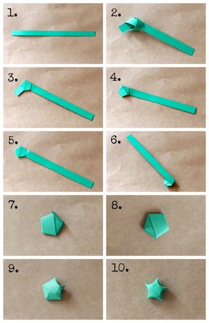 guirlande-en-papier-origamie-petites-etoiles-vertes-en-papier-tuto-technique-de-pliage