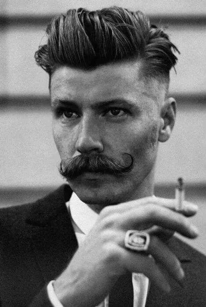 homme a moustache tailler barbe hipster porter barbe coupe pompadour hypster vintage année 20