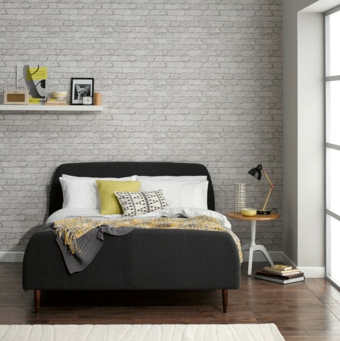 idee-comment-amenager-une-chambre-scandinave-decor-gris-lit-gris-anthracite-etagere-murale-quelques-accents-de-couleur