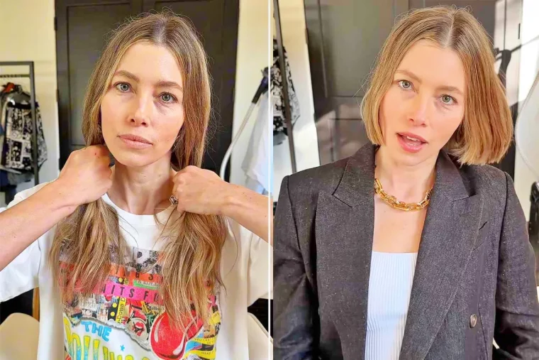 jessica biel coupe de cheveux 2024 cheveux en marron dore