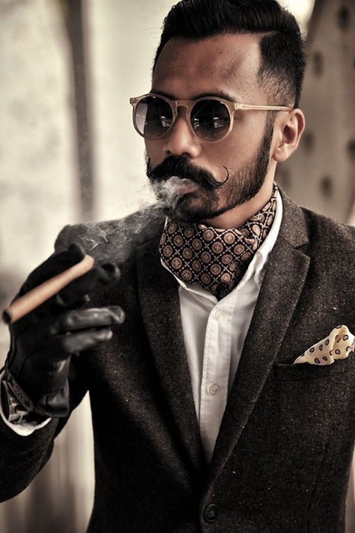 moustache fine style hipster homme noir cire styles