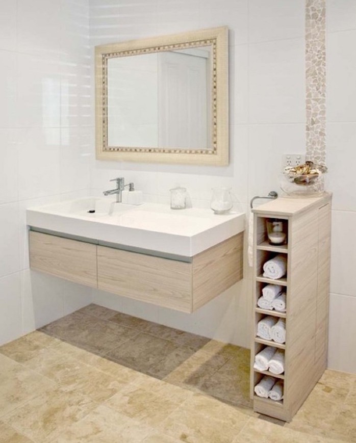 petit-etagere-colonne-etroite-salle-de-bain-en-bois-range-serviettes-en-bois-ensemble-meuble-lavabo-vasque-ikea
