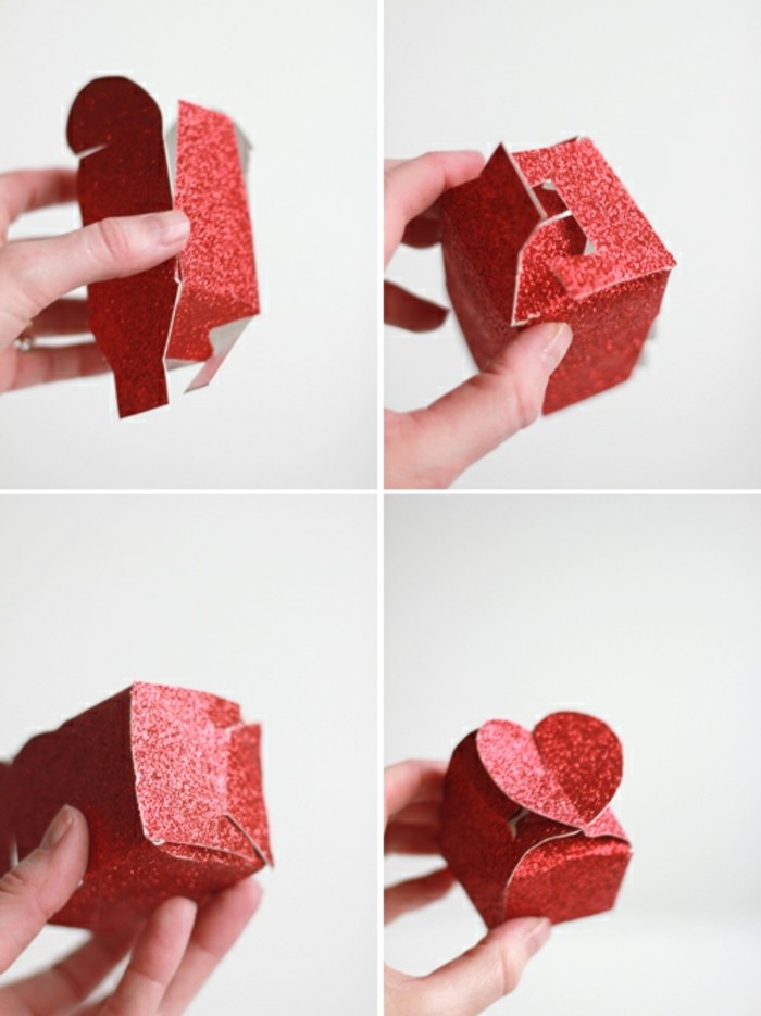 pliage-boite-saint-valentin-paillettée-idee-comment-faire-une-boite-origami-technique-de-pliage-facile