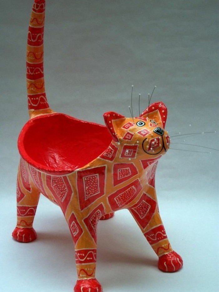 un-bol-en-forme-de-chat-décoré-de-papier-a-motifs-geometriques-un-recipient-artistique-recette-papier-maché-et-tuto-resized