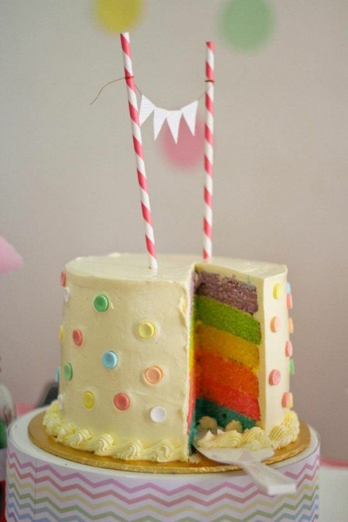 beau-gâteau-anniversaire-gateau-mariage-idée-couleurs-arc-en-ciel