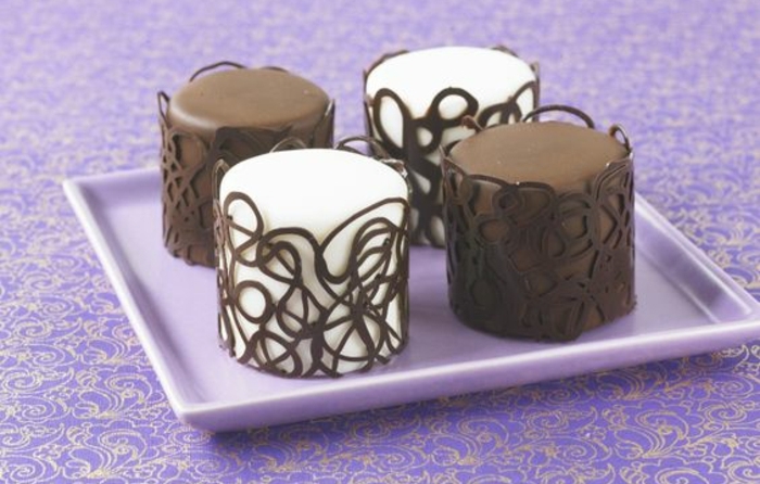 des-paniers-en-chocolat-pour-des-petits-gateaux-en-blanc-et-noir-idee-comment-faire-des-decors-en-chocolat