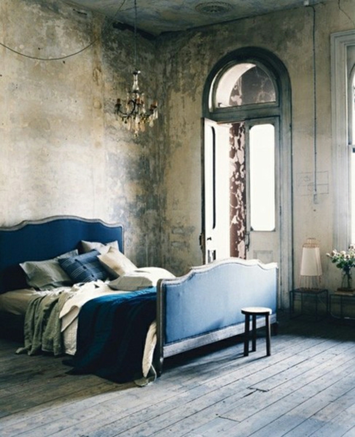 décoration-bleu-canard-ou-paon-deco-chambre-ado-magnifique-idée-déco-rétro