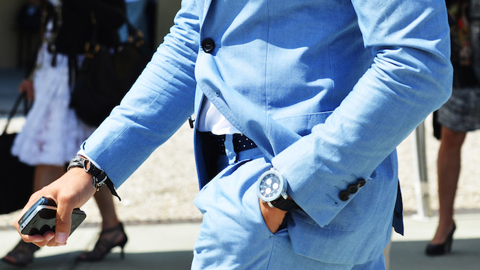 costume en lin pour homme bleu clair pour été