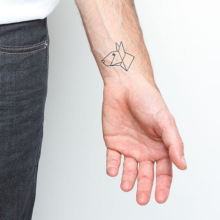 idée tattoo ephemere homme poignet animal origami