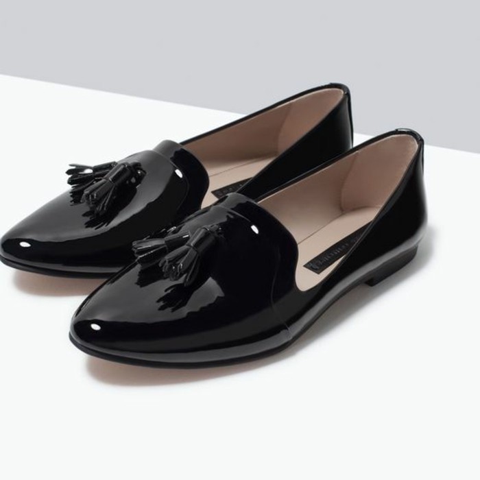 mocassin noir vernis