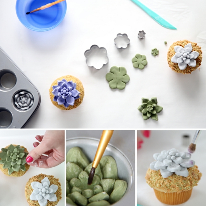 muffin-facile-mint-cupcakes-comment-faire-décoration-colorée-pâte