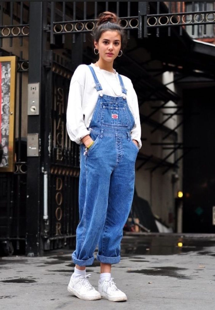 look années 90 salopette en jean femme large style hipster