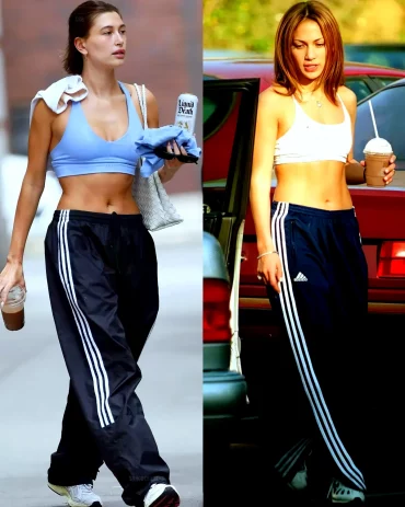 sport swear et crop top style annee 90 maintenat et avant