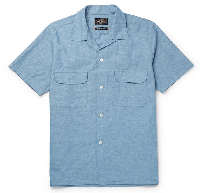 beams plus vetements chemisette homme bleu clair chemise manche courte luxe