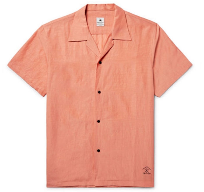 chemisettes hommes orange voile Sasquatchfabrix été chemise homme luxe cintrée manche courte