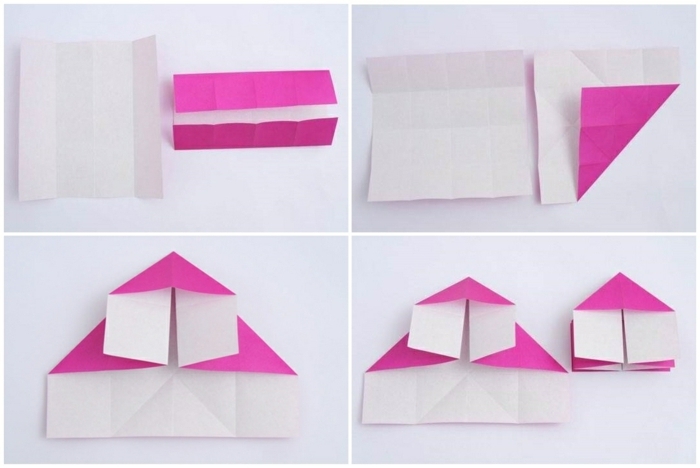 lampe en papier, comment plier les feuilles, papier violette, tuto origami