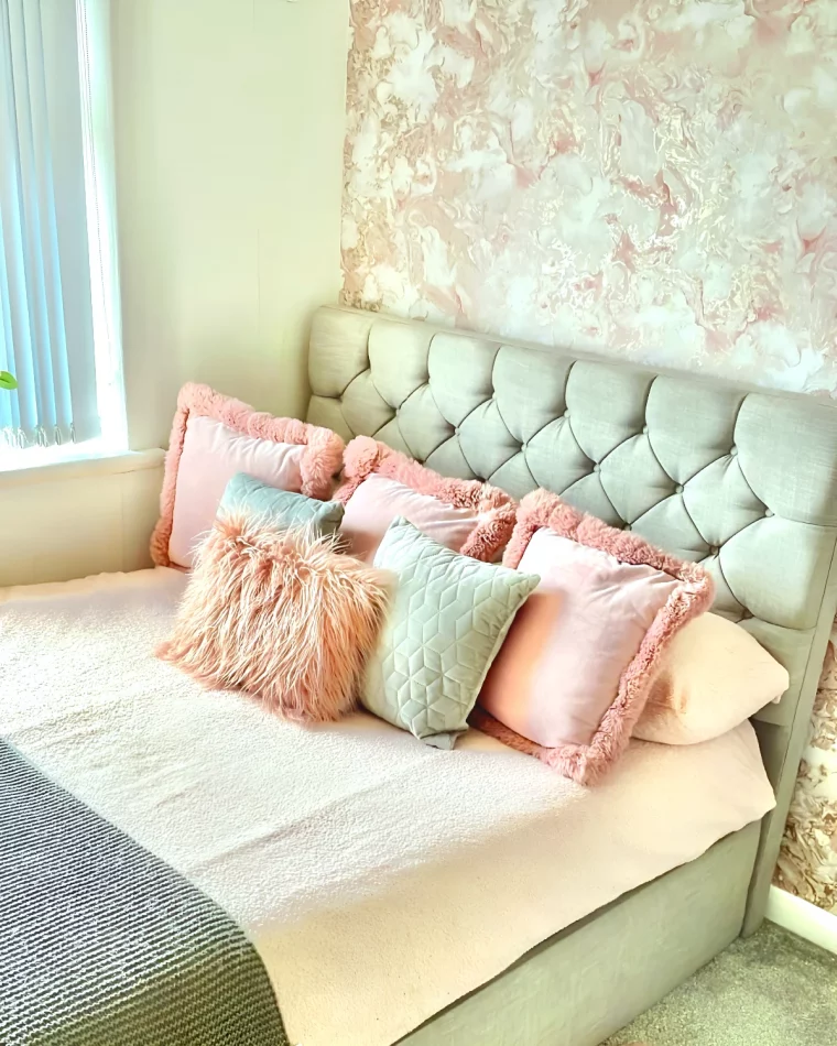 chambre rose et gris peinture