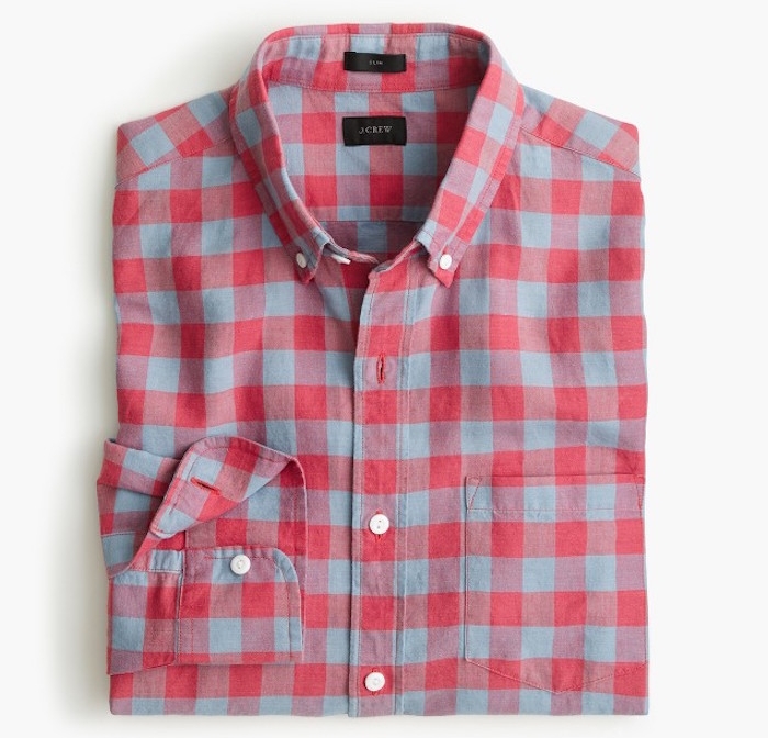 chemise a carreaux homme style hipster j crew rouge gris