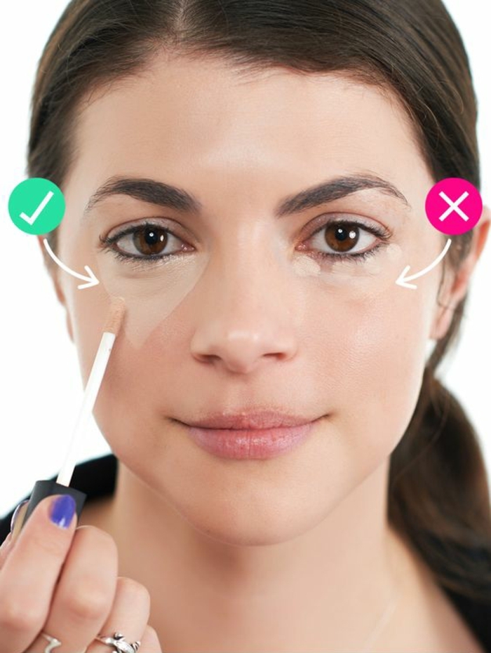 comment appliquer un anti-cerne, la technique du triangle inversé, les bases pour un maquillage naturel