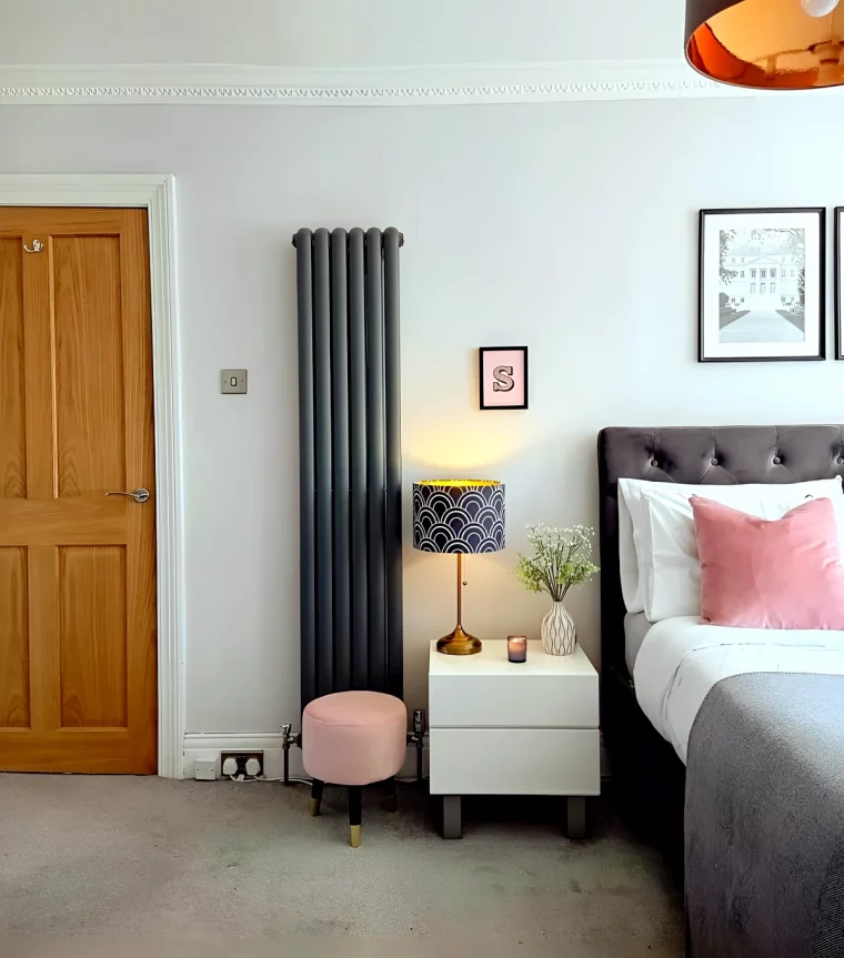 decoration chambre parentale tendance couleur rose et gris