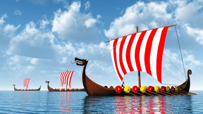 image de bateaux drakkars de viking, représentant l'exportation du design scandinave