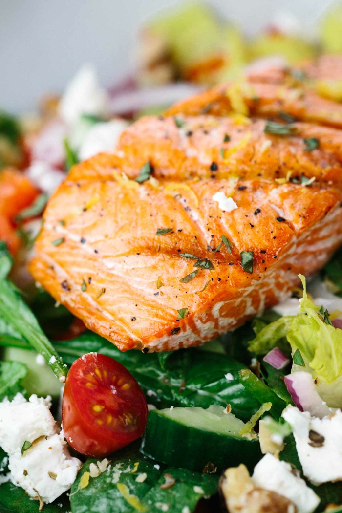 Salade composée recette cool idee salade avec saumon 