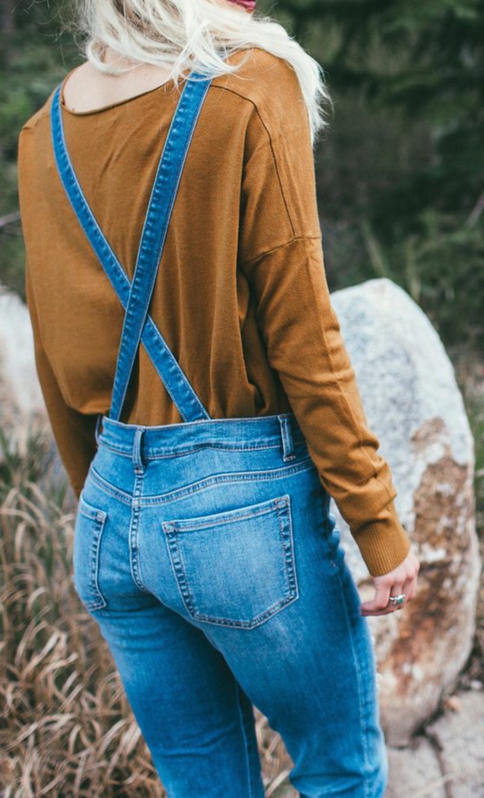 XIANGCHEN Salopette courte en jean pour femme peinte à la main Style décontracté Coupe ample