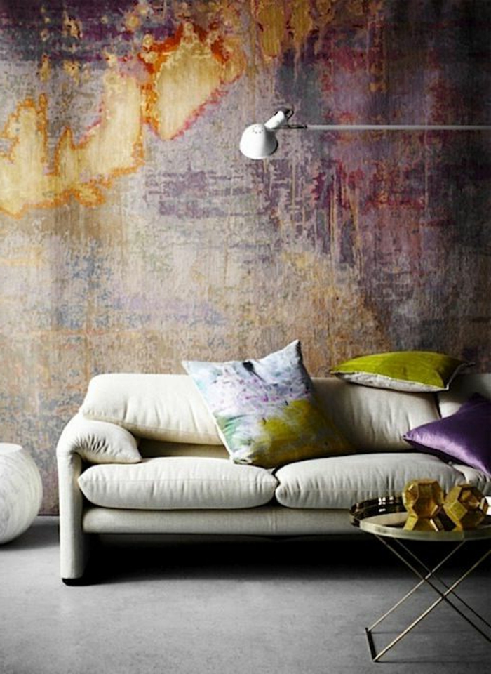 peindre un mur, peinture pour salon originalen sofa moderne 