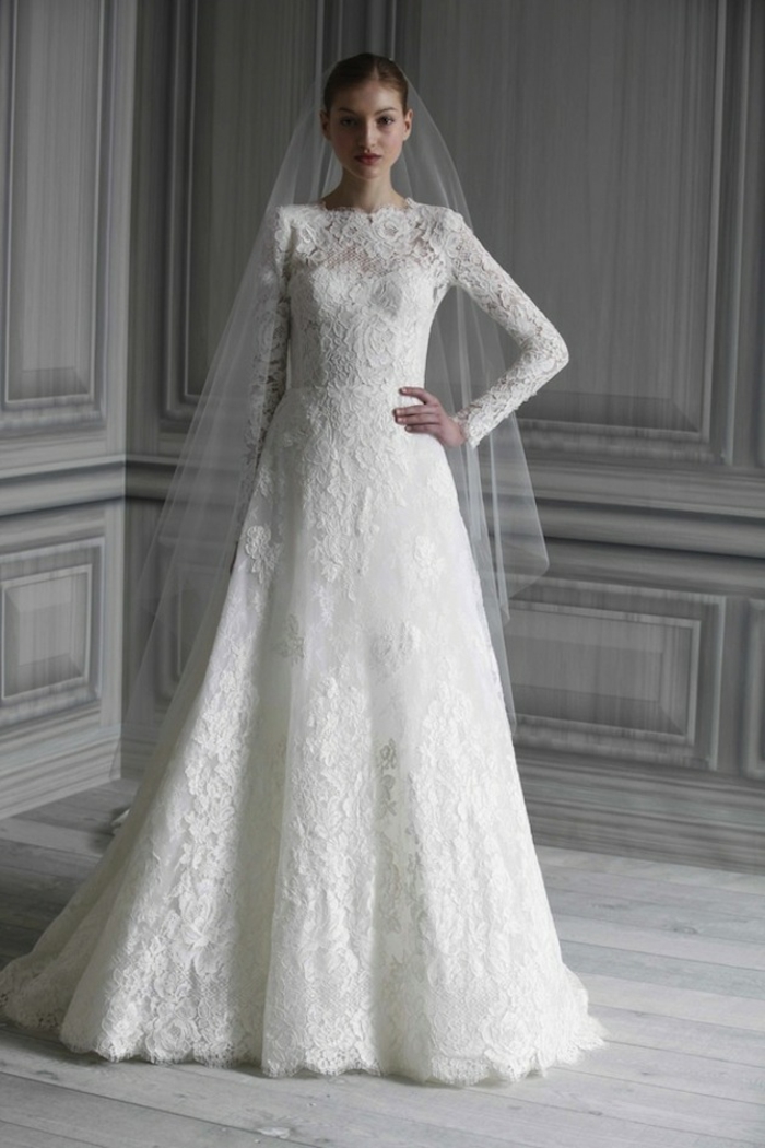 une silhouette de mariée traditionnelle et élégante, robe de mariée dentelle modèle conservateur aux manches longues