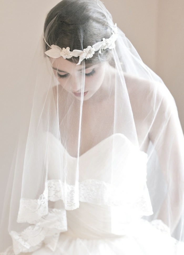 Couronne Fleur Avec Voile Pour Petite Fille - Accessoire Mariage, Fête, Communion - Double Couche Tulle - Blanc Ou Rose
