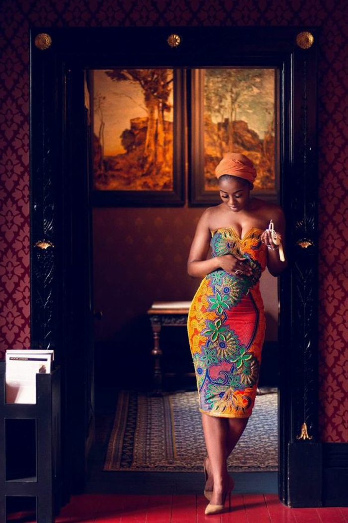 Belle en pagne modele pagne modele africain robe droite