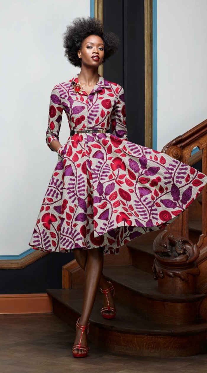 Modele robe africaine robe en pagne tendance robe trapeze