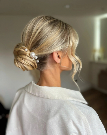 chignon sur cheveux mi long mech