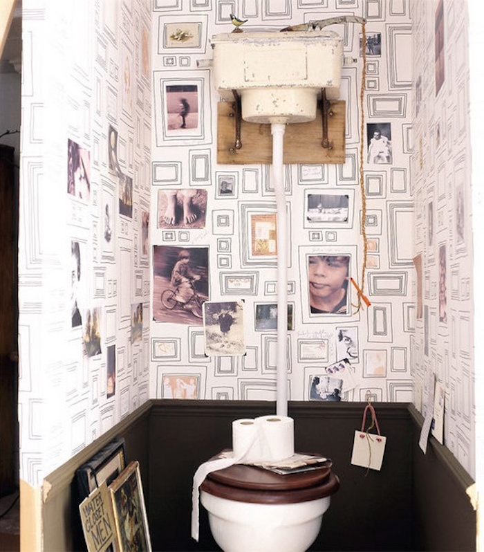 idée déco toilettes vintage theatre wc