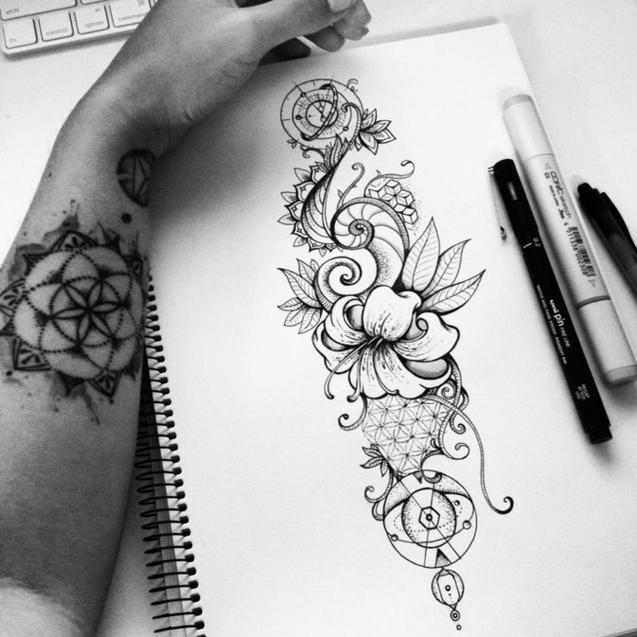 Modele tatouage fleur tatouage ephemere fleur signification