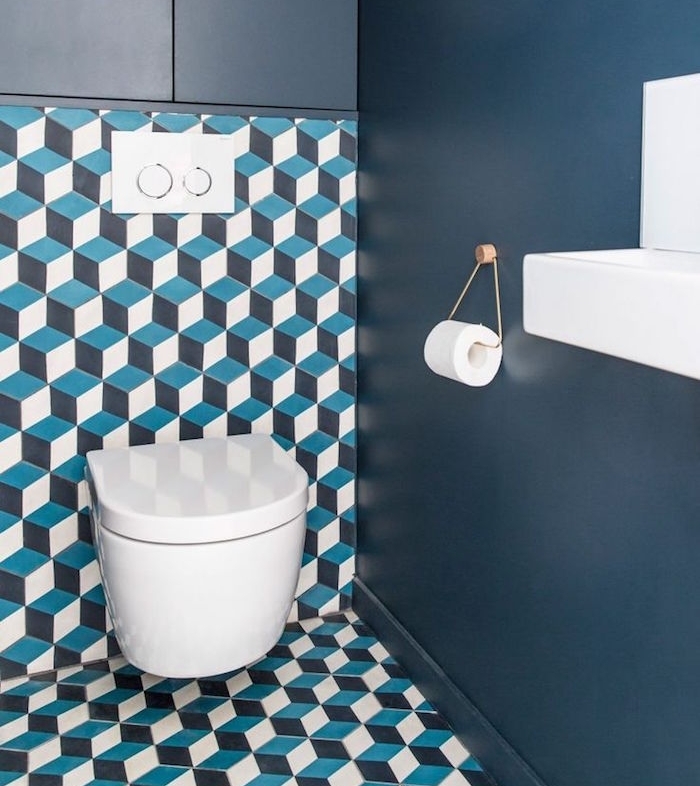 toilettes design déco toilette cubes 3d sobre wc original