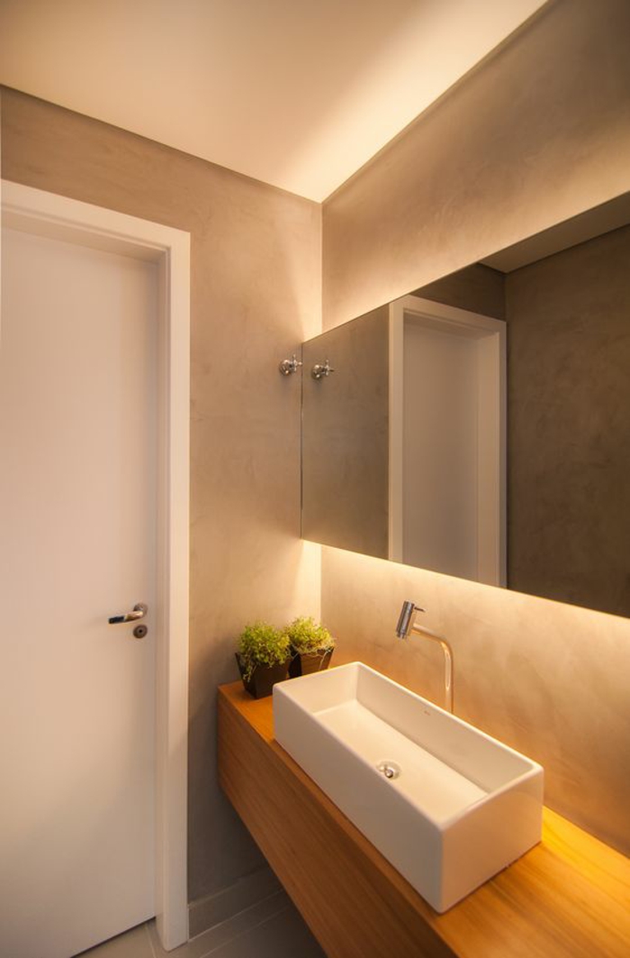 miroirs salle de bain lumineux rectangulaire avec lavabo vasque rectangulaire