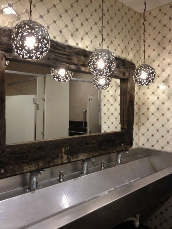 miroir lumineux de salle de bain boules en métal avec des incisions