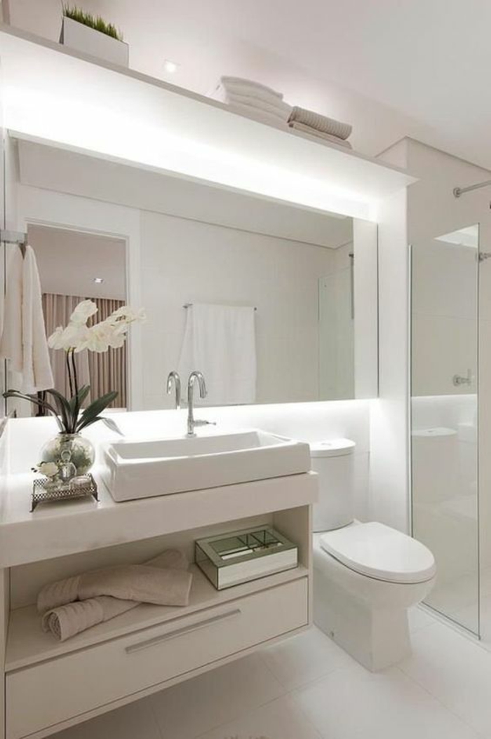 miroirs salle de bain lumineux blancheur zen et éclat total effet grand écran