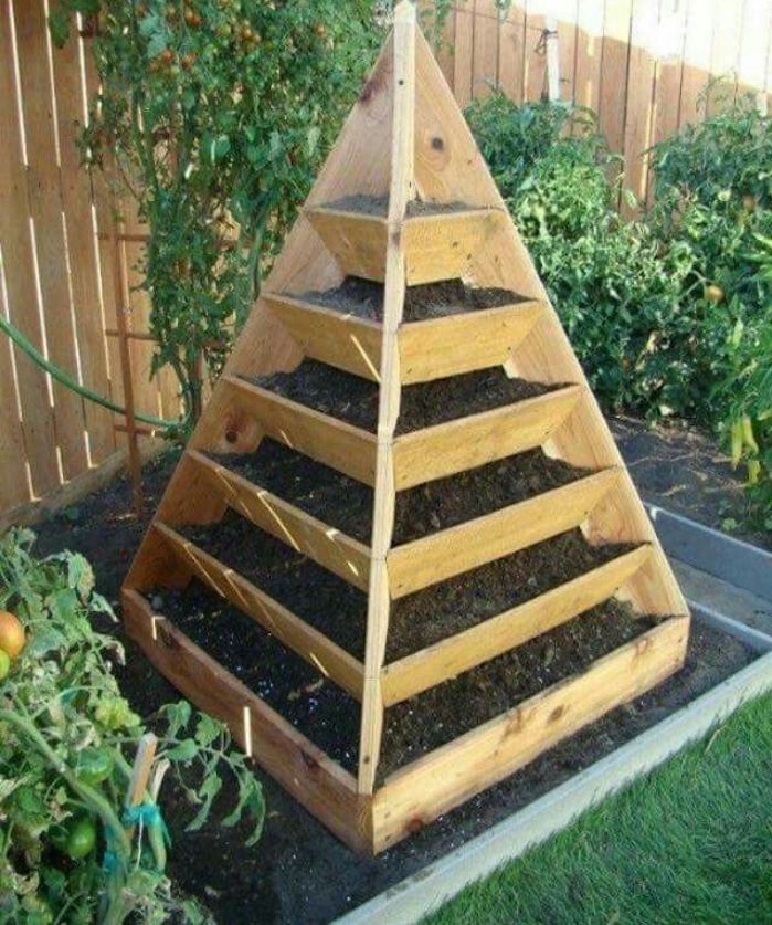 potager en hauteur en pyramide en bois 