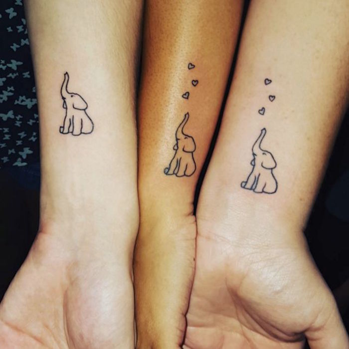 tatouage a faire a deux mini tatouage amie femme trio amitié