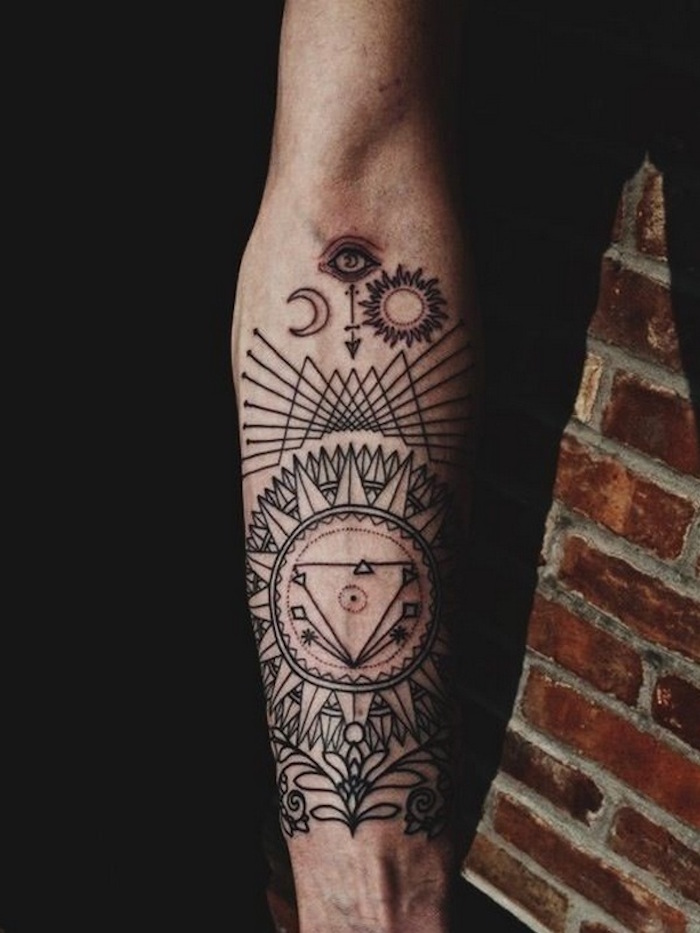 tatouage bras complet idée de tattoo abstrait mandala