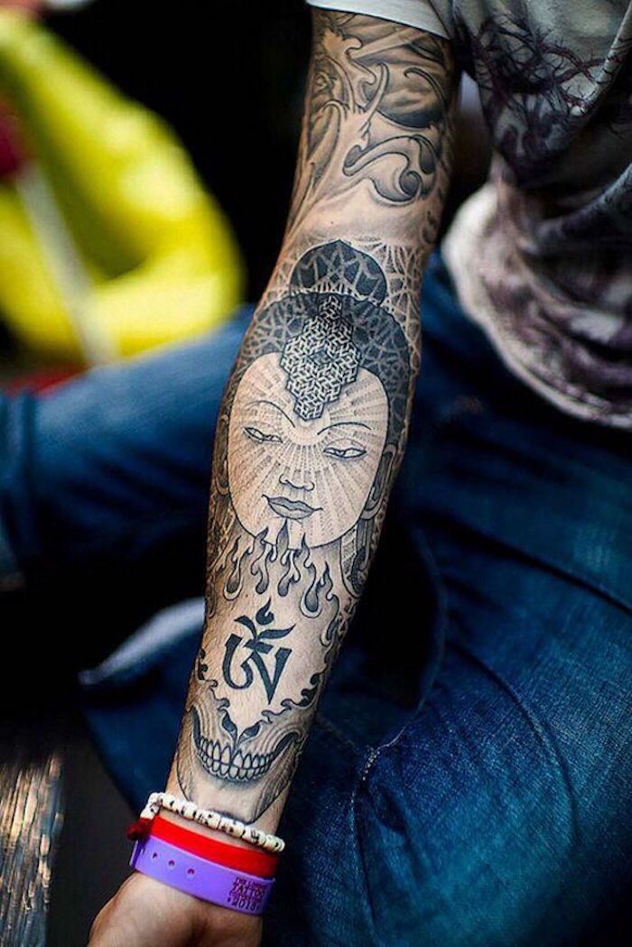 tarif tatouage bras complet bouddhiste bouddha religieux