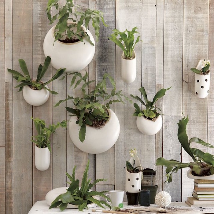 pots de fleurs design suspendus style mur végétal jardinière moderne