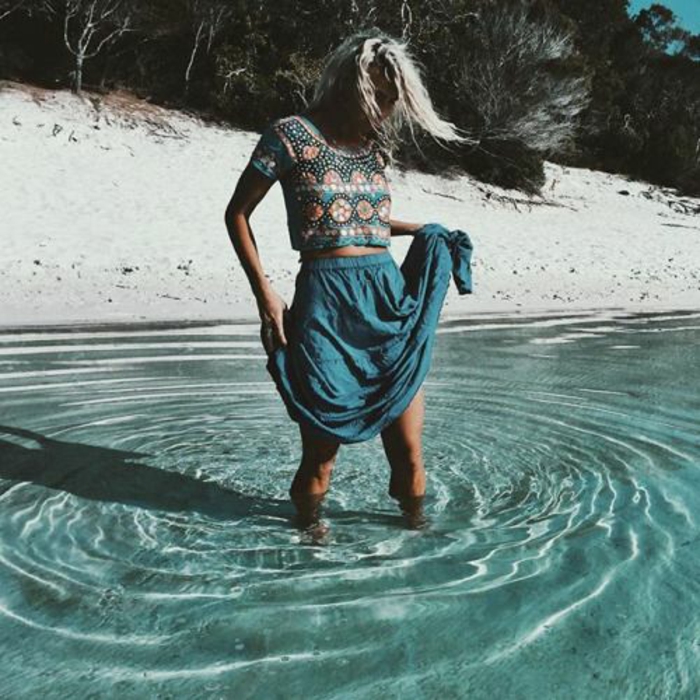 Robe champetre robe bohème femme stylée hippie mer
