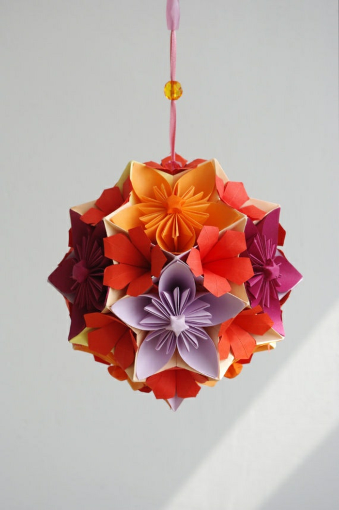 décoration de mariage en papier, bouquet de fleurs origami, comment faire une fleur en papier