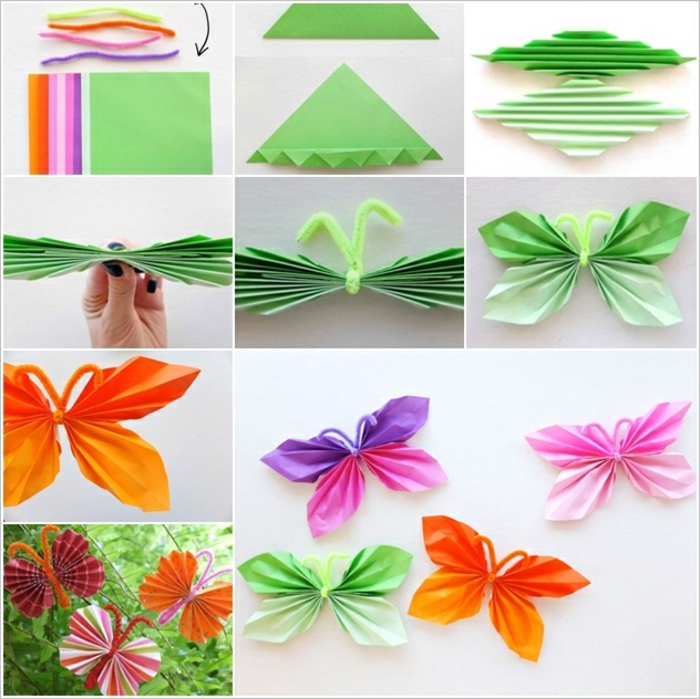 comment faire des origami animaux, instructions pour faire un papillon en papier ombre